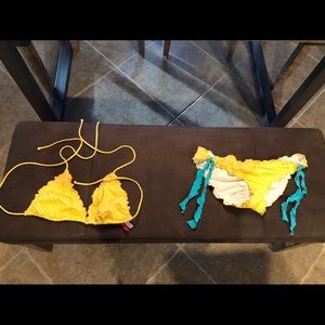 Triangle top bikini with Roush bottoms